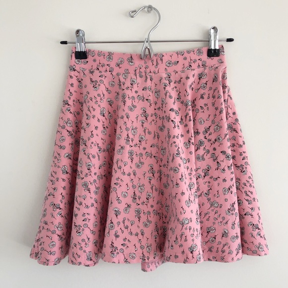 SO Dresses & Skirts - SO Pink Floral Print Skater / Circle Mini Skirt S